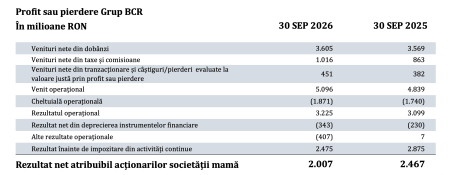 Grupul BCR a înregistrat un profit net de 388 milioane de euro, în primele nouă luni - poza 1